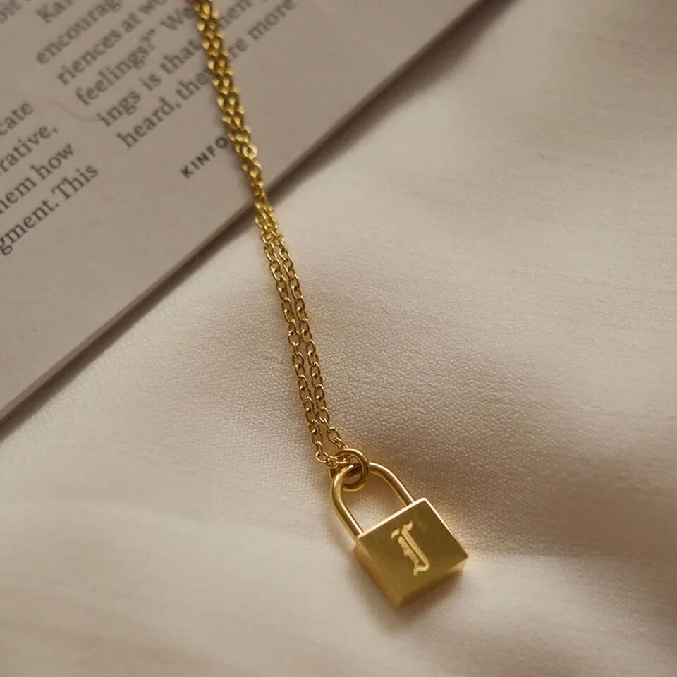 Locked In Initial Necklace
