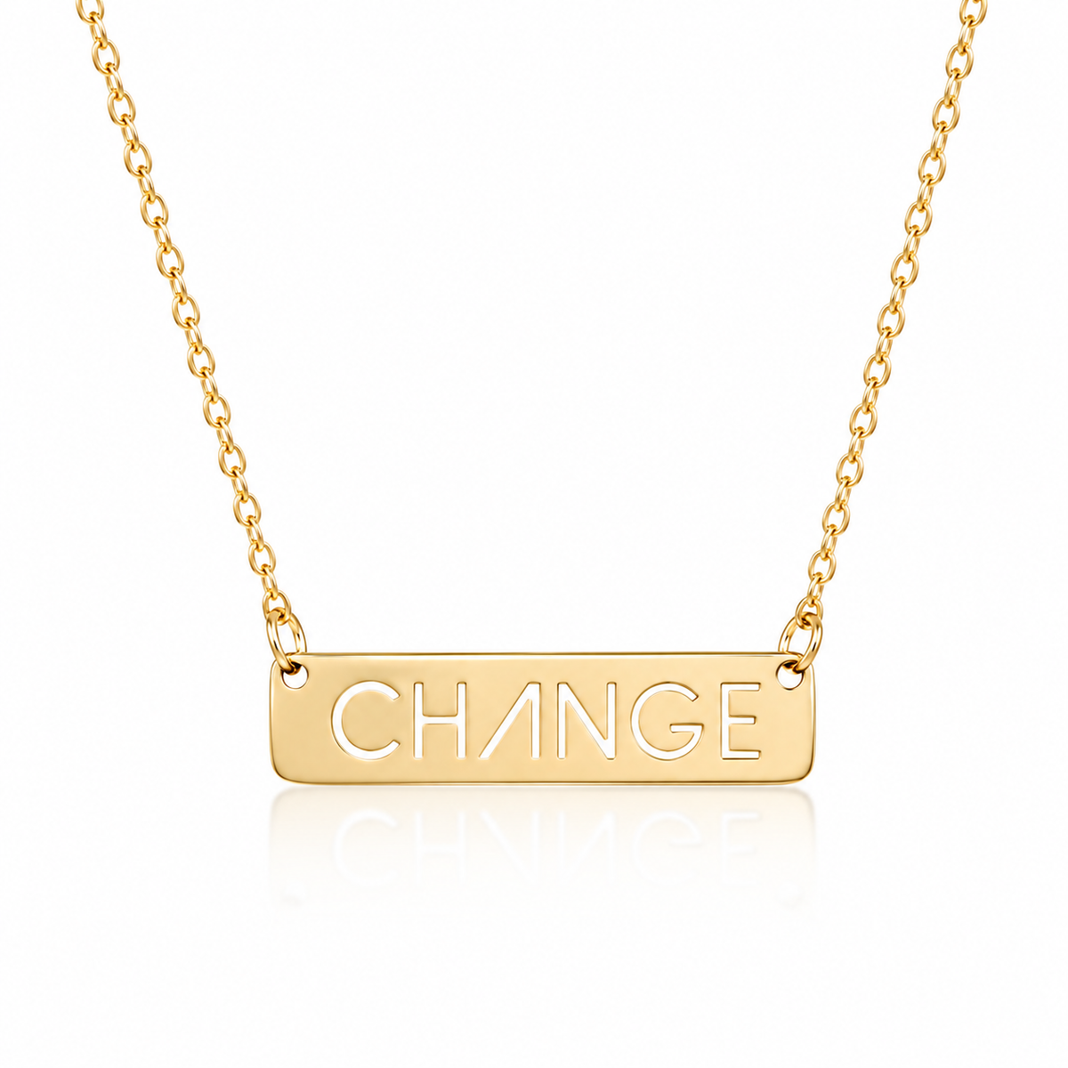 Be the CHANGE – Custom Gold-plated Necklace| Kiss Moissanite