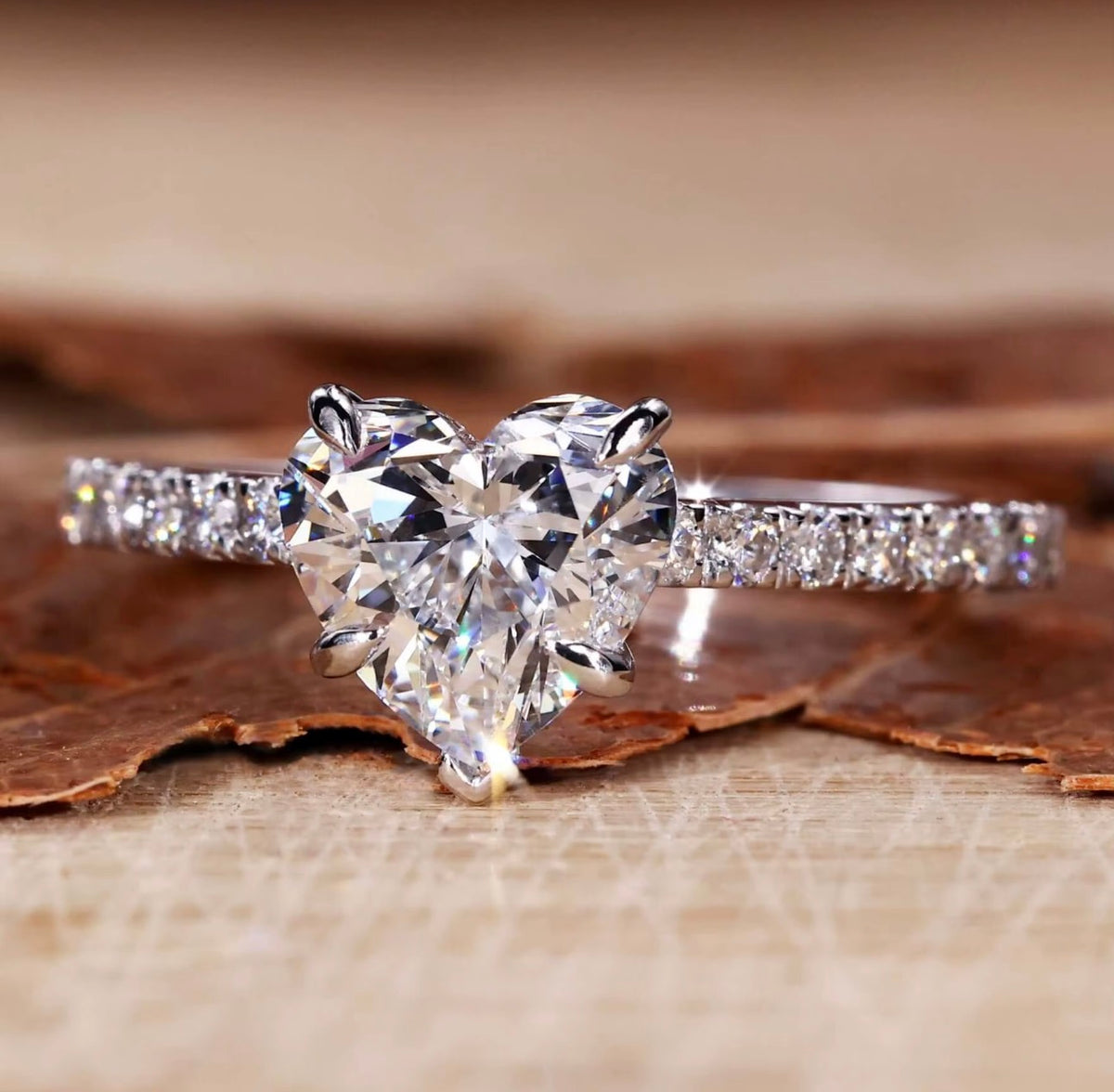 Heart Moissanite Ring