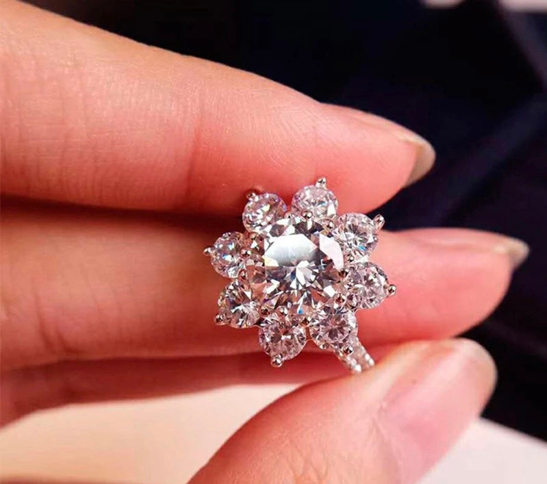 Lotus Moissanite Ring