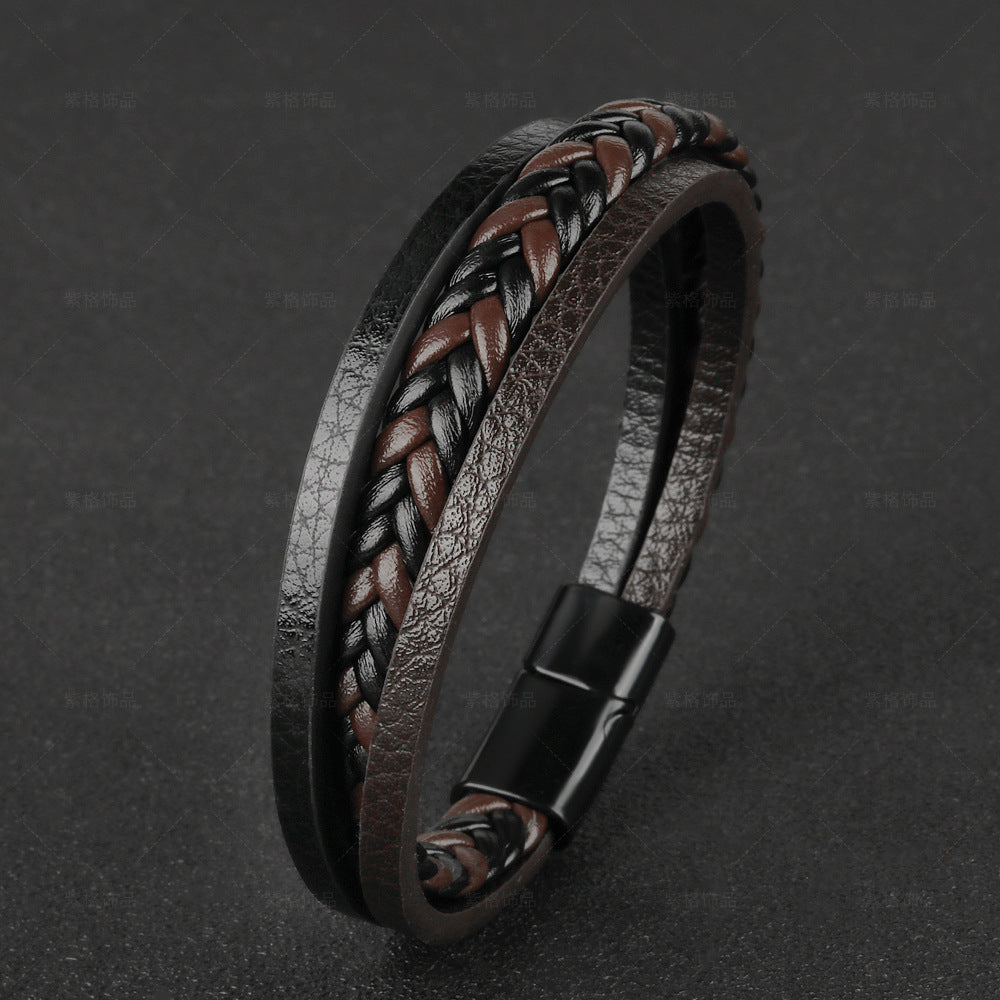 Totally Intertwined- Cattle Leather Bracelet