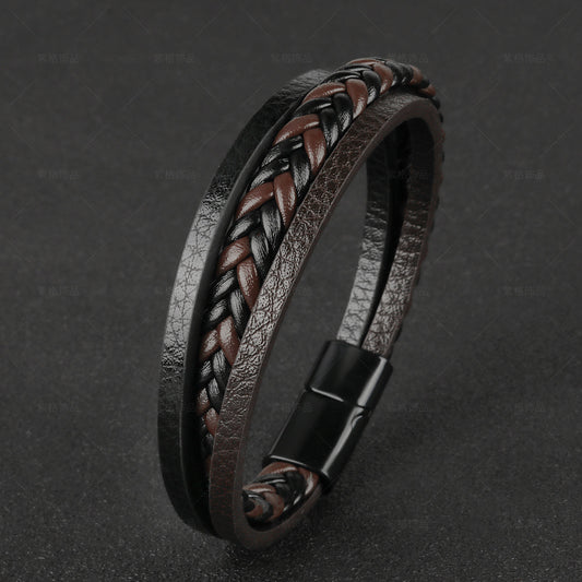 Totally Intertwined- Cattle Leather Bracelet