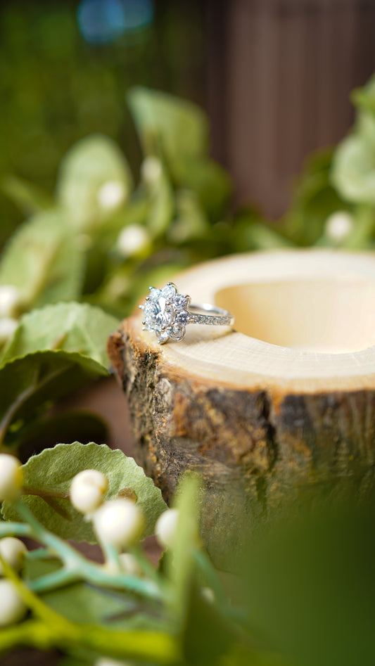 Lotus Moissanite Ring