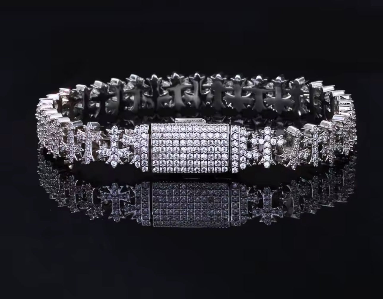 Moissanite Cross Tennis Bracelet - Unisex