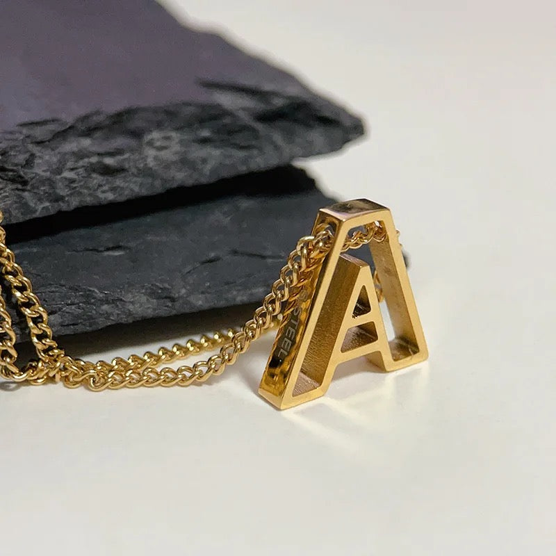 The Block Initial Necklace